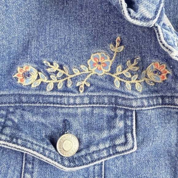 Pendleton Denim Vest Womens Large Blue Embroidered Beaded Floral Cowgirl Western - Picture 14 of 16